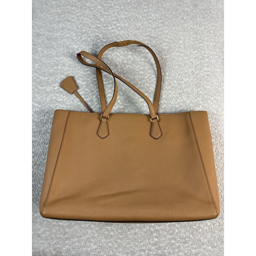 Tory Burch Womens Large Robinson Tan Leather Tote in Cardamom‎ - Picture 4 of 9